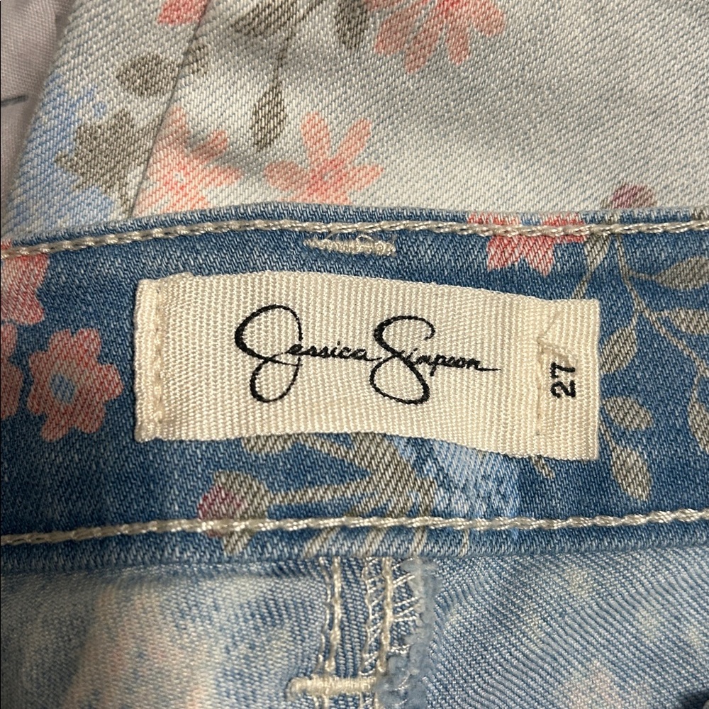 Jessica Simpson Light Blue Floral Skinny Jeans